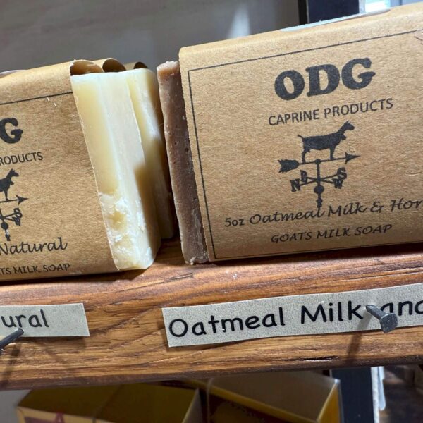 A variety of ODG Soap on a shelf.