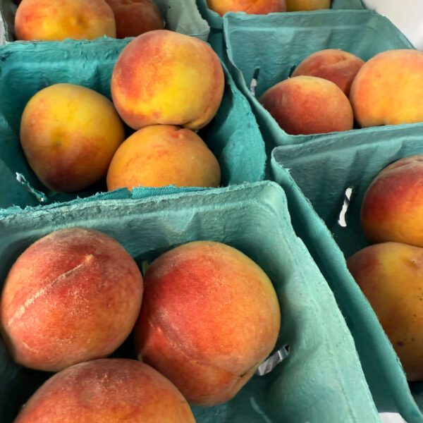 Peaches in containers
